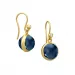 Julie Sandlau Prime blauwe oorbellen in zilver met 22 karaats verguldsel  blauwe kristal witte zirkoon