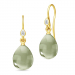 Julie Sandlau groene kristal oorbellen in verguld sterlingzilver groen kristal witte zirkoon