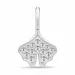 Julie Sandlau Ginkgo blad zirkoon hanger in satijn gerodineerd sterling zilver witte zirkoon