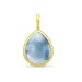 Julie Sandlau Paloma hanger in verguld sterlingzilver blauwe kristal