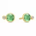 Julie Sandlau groene kristal oorbellen in verguld sterlingzilver groen kristal witte zirkoon