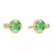 Julie Sandlau Prime oorsteker in verguld sterlingzilver groen kristal witte zirkoon