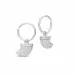 Julie Sandlau Eagle creool in satijn gerodineerd sterling zilver witte zirkoon