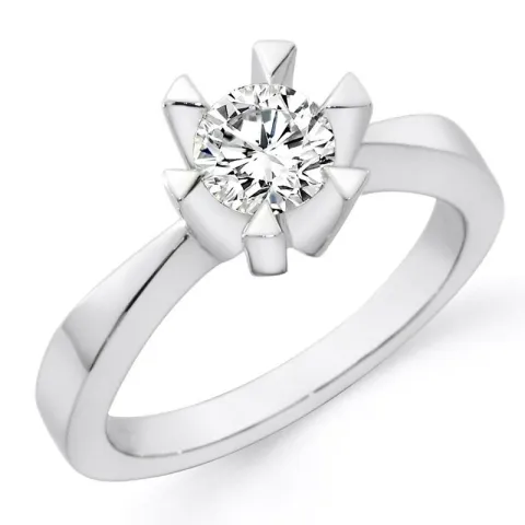 diamant ring in 14 karaat witgoud 0,50 ct