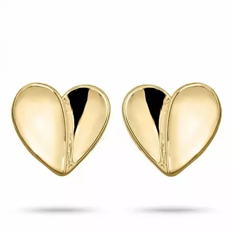 Eenvoudige hart oorbellen in 9 karaat goud