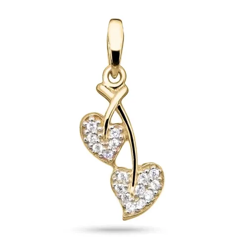 Hart blad hanger in 9 karaat goud