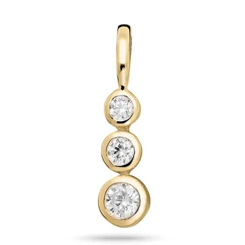 Rond zirkoon hanger in 9 karaat goud