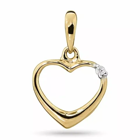 hart diamant hanger in 14 caraat goud