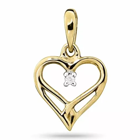 hart diamant hanger in 14 caraat goud