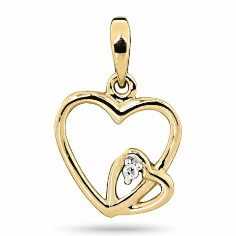 hart diamant hanger in 14 caraat goud