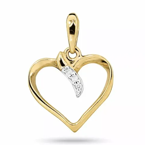 hart diamant hanger in 14 caraat goud