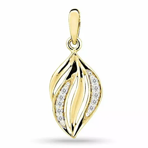 Elegant witte zirkoon hanger in 9 karaat goud