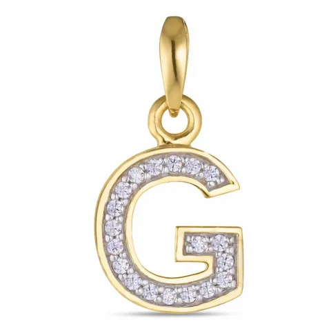 letter g zirkoon hanger in 9 karaat goud