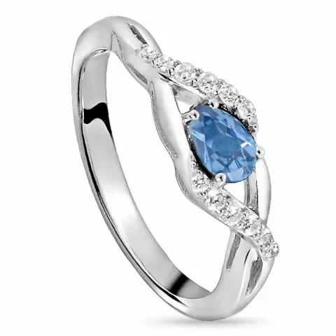 elegant blauwe ring in zilver