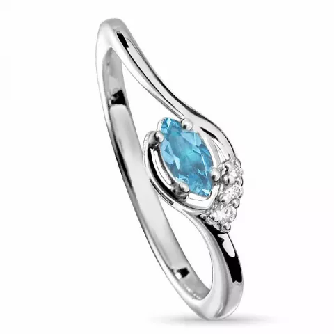 Elegant blauwe ring in zilver
