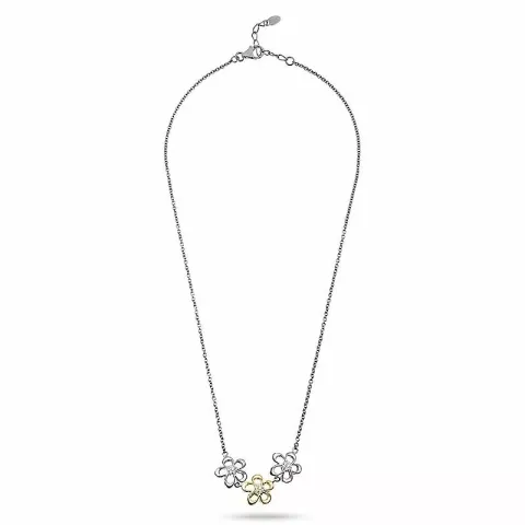 bloem hanger met ketting in zilver
