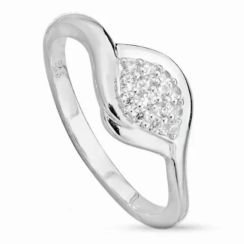 Elegant abstract zirkoon zilver ring in zilver