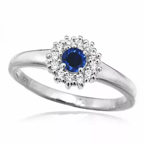 rond blauwe ring in zilver