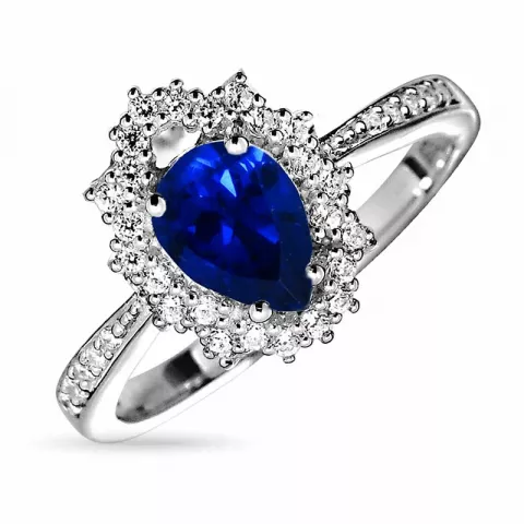 blauwe zilver ring in zilver