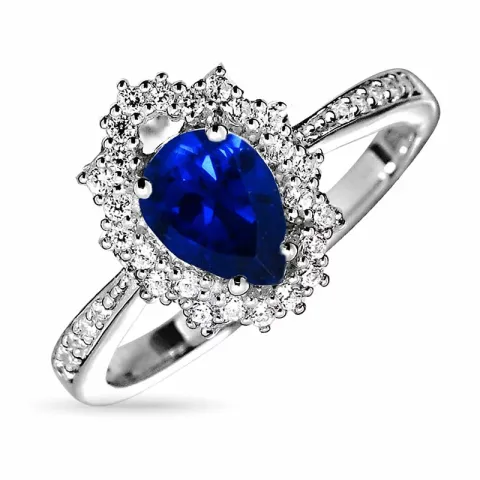 blauwe zilver ring in zilver