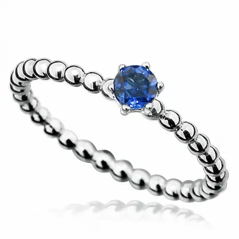 Smal blauwe ring in zilver