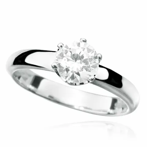 testsieraad zirkoon solitaire ring in zilver