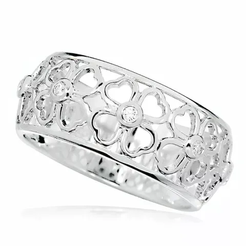 Breed hart ring in zilver