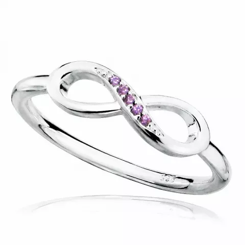 Eenvoudige infinity paarse ring in zilver