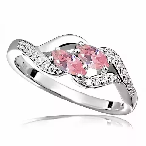 Schattige roze ring in gerodineerd zilver