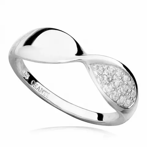 abstract witte zirkoon ring in gerodineerd zilver