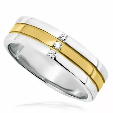 Elegant ring in gerodineerd zilver met verguld sterlingzilver