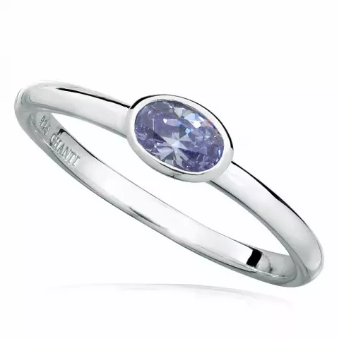 ovale paarse zirkoon ring in gerodineerd zilver