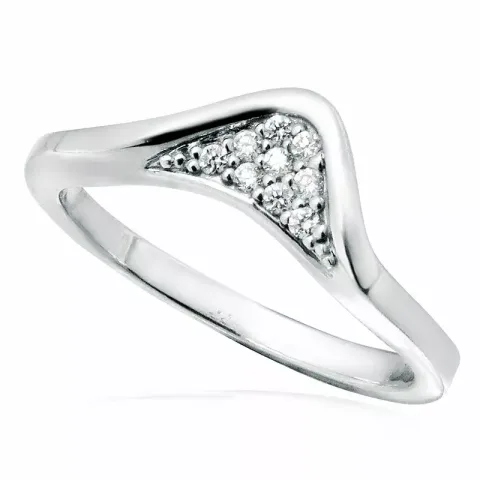 abstract witte zirkoon ring in gerodineerd zilver