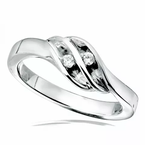 Schattige abstract witte zirkoon ring in gerodineerd zilver