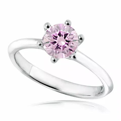 Pink ring in gerodineerd zilver