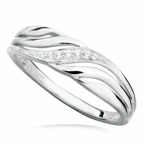 Elegant witte zirkoon ring in gerodineerd zilver