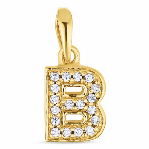 letter b hanger in verguld sterlingzilver