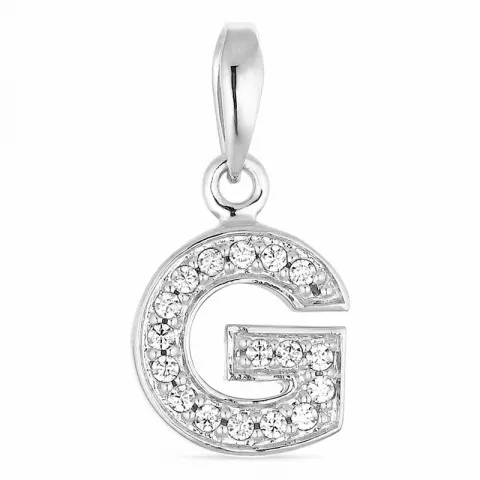 letter g zirkoon hanger in zilver