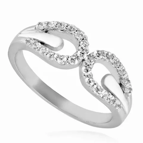 Elegant witte zirkoon ring in gerodineerd zilver
