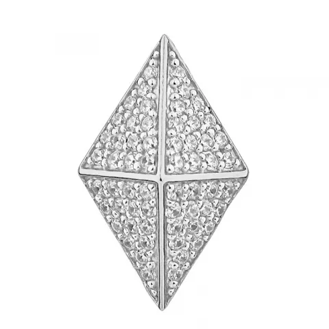 Elegant vierkant zirkoon hanger in gerodineerd zilver