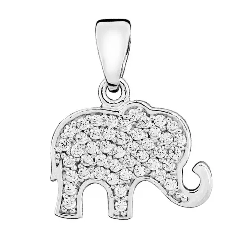 olifant zirkoon hanger in gerodineerd zilver
