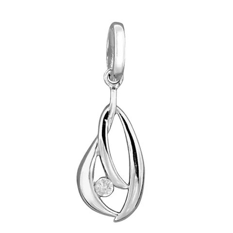 abstract diamant hanger in 925 caraat zilver 0,03 ct