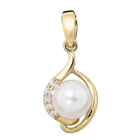 parel hanger in verguld sterlingzilver