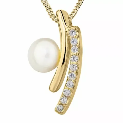 Abstract parel hanger in verguld sterlingzilver