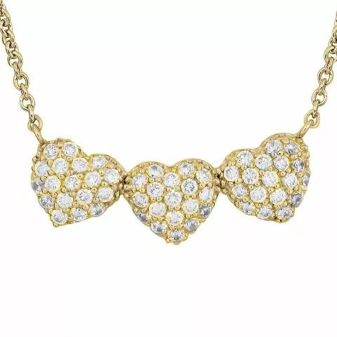 Elegant hart ankerketting in verguld sterlingzilver met hanger in verguld sterlingzilver