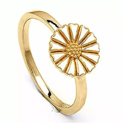 10 mm margriet ring in verguld sterlingzilver