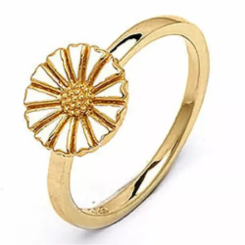 10 mm margriet ring in verguld sterlingzilver