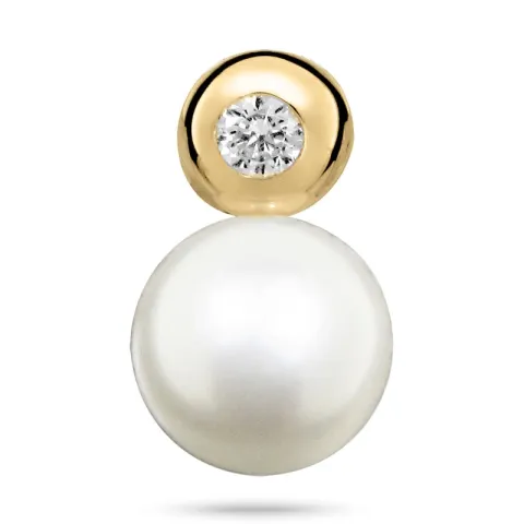 rond parel hanger in verguld sterlingzilver