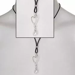 RS of Scandinavia hart hanger met ketting in zilver met elastiekje