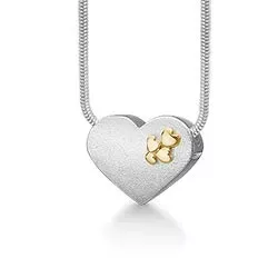 RS of Scandinavia hart hanger met ketting in zilver en 14 karaat goud